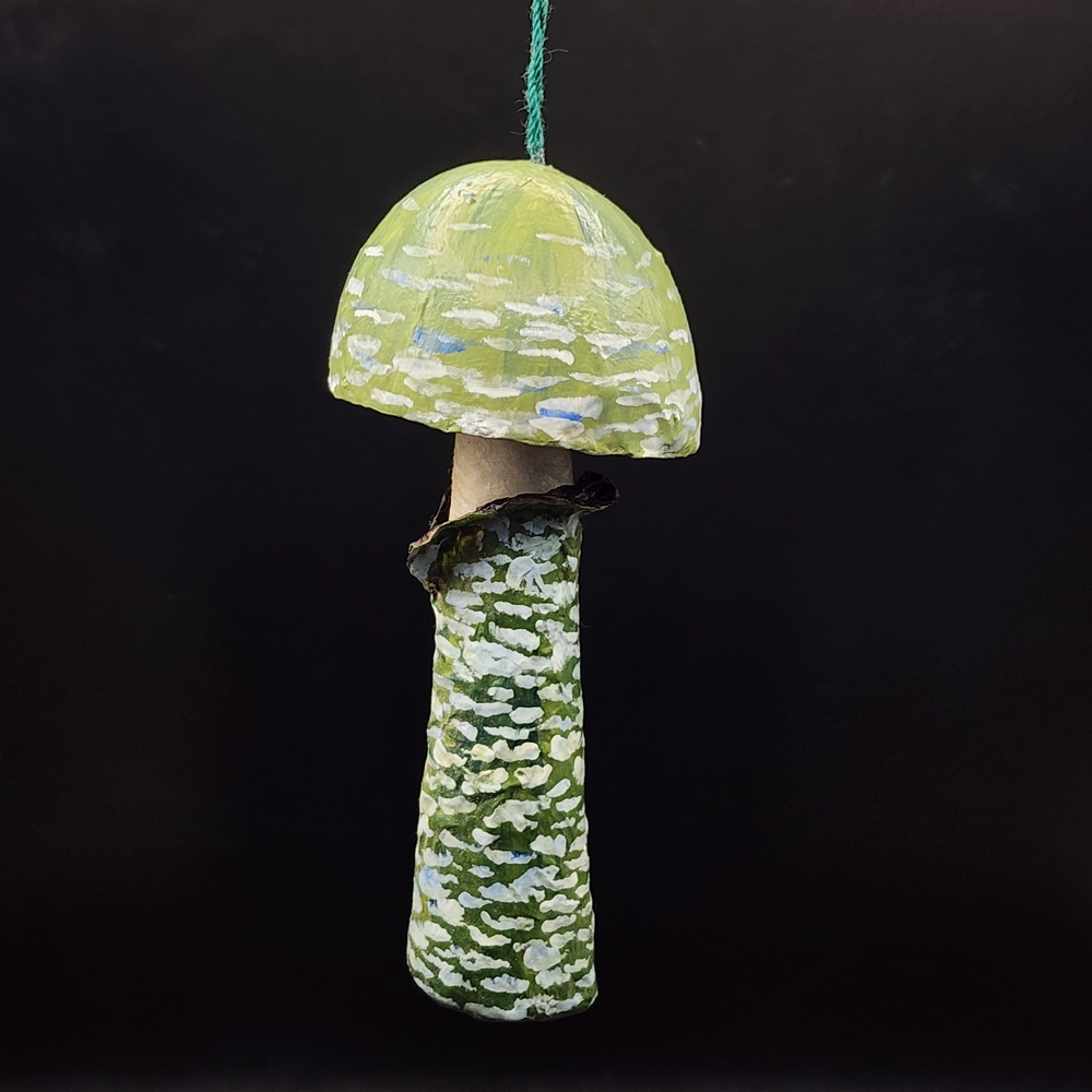 Hand Crafted Green Mushroom Hanging Decor Ornament